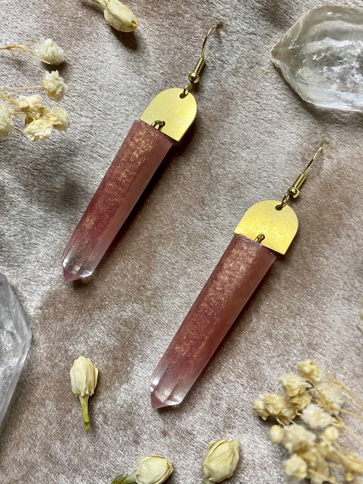 Rose Quartz Beauty Crystal Earrings